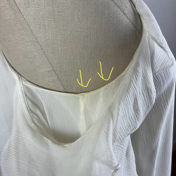 Haute Hippie Starshine Silk Cold-Shoulder Blouse in White XS - Picture 7 of 12